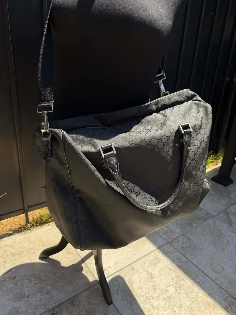 Gucci GG Monogram Nylon Large Travel Duffle Bag